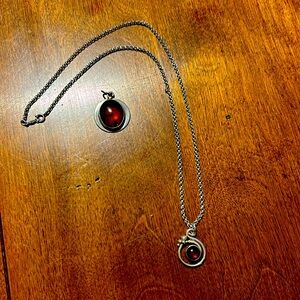 Sterling Silverer chain & 2 pendants